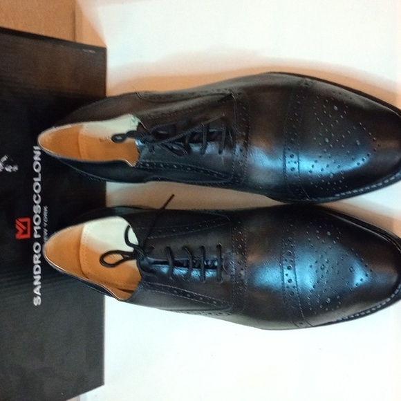 Sandro Moscoloni Men's Cap Toe 5 Eyelet Lace - Black 11.5